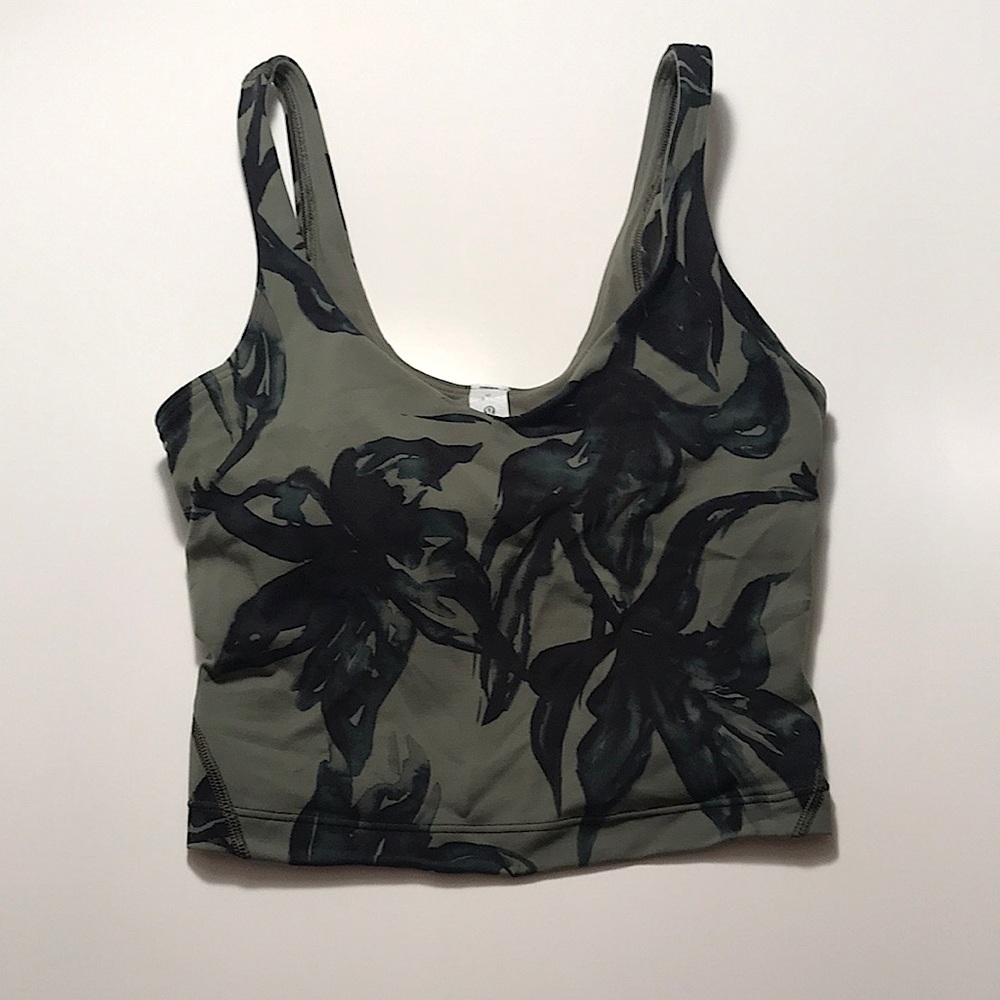 NWOT Lululemon Align Tank Top Botanical Bloom Green Print Nulu Size 0